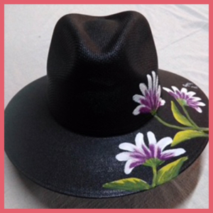 sombrero para dama con flores